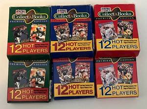 lot 96A image: 1990 Pro Set Collect A Books Football Premier Edition Set - 6 Boxes - Football Cards
