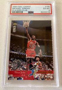 lot 21B image: Michael Jordan PSA 6 1995 Collectors Choice Players Club #195 Basketball Card