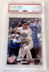 lot 23B image: Aaron Judge PSA 6 RC 2017 Bowman #32 Rookie Baseball Card