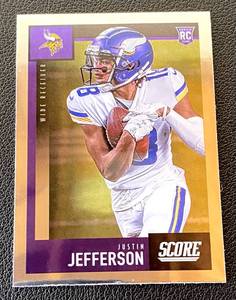 lot 33B image: Justin Jefferson RC 2020 Score Chronicles #449 Rookie Minnesota Vikings Football Card