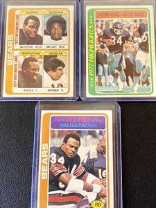 lot 38 image: Walter Payton 2 Card 1978 Topps Lot - #3, #220, #540 Vintage Football Cards
