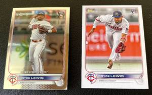 lot 107 image: Royce Lewis 2 RC Lot - 2022 Topps Chrome #USC79 and #US105