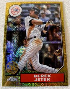 lot 115 image: Derek Jeter Mojo Refractor 2022 Topps Chrome #T87C2-64 Baseball Card