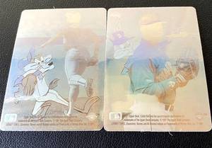lot 138 image: Ken Griffey Jr 2 Card Holo 1992 Upper Deck Looney Tunes Baseball Cards