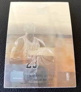 lot 142 image: Michael Jordan Holo 1993 Upper Deck McDonalds Sticker Basketball Card