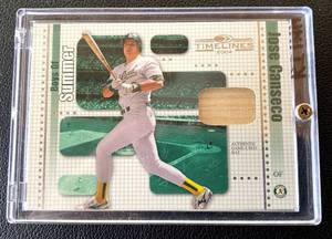 lot 144 image: Jose Canseco Bat Relic 2004 Donruss Timelines Boys of Summer #19 Baseball Card