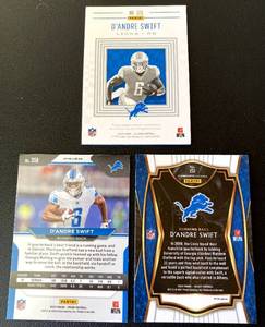 lot 45B image: Deandre Swift RC Lot including Relic - 3 Cards Rookie Football