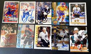 lot 145 image: 10 Autographed Card Hockey Lot - Kozlov, OReilly