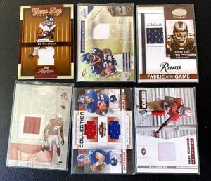 lot 146 image: Lot of 6 Football Relic and Numbered Cards