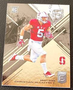 lot 165A image: Christian McCaffrey RC 2017 Donruss Elite Collegiate #118 Rookie Football Card