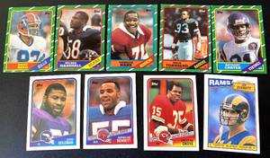 lot 175A image: 9 Vintage Football RC Lot 1986-1988 - Andre Reed, Anthony Carter, Jim Everett, Chris Doleman and more