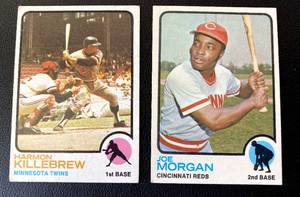 lot 179A image: Harmon Killebrew and Joe Morgan 1973 Topps #170 and #230 Vintage Baseball Cards