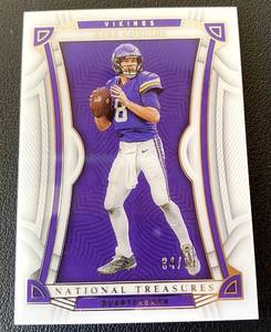 lot 51B image: Kirk Cousins 99 2922 National Treasures #75, numbered 3499, Rare Minnesota Vikings Football Card