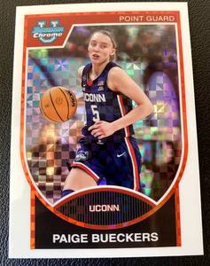 lot 63B image: Paige Bueckers X-Fractor 2024 Bowman Chrome U #07B-23 Basketball Card