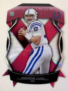 lot 67B image: Andrew Luck RC Die Cut Refractor 2014 Topps Platinum #BSDC-AL Rookie Football Card
