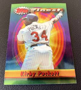 lot 76B image: Kirby Puckett Topps Finest 1994 #204 Minnesota Twins Baseball Card