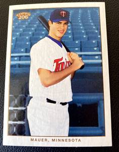 lot 81B image: Joe Mauer RC 2002 Topps206 #271 Rookie Minnesota Twins Baseball Card