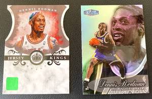 lot 82B image: Dennis Rodman 2 Insert Basketball Card Lot