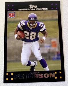 lot 85B image: Adrian Peterson RC 2007 Topps #301 Rookie Minnesota Twins Football Card
