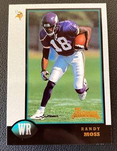 lot 106B image: Randy Moss RC 1998 Bowman #182 Rookie Minnesota Vikings Football Card