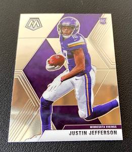 lot 110B image: Justin Jefferson RC 2020 Mosaic #209 Rookie Minnesota Vikings Football Card