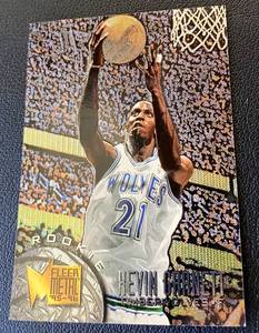 lot 111B image: Kevin Garnett RC 1995-96 Fleer Metal #167 Rookie Minnesota Timberwolves Basketball Card