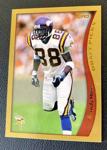 lot 116B image: Randy Moss RC 1998 Topps Draft Picks #352 Rookie Minnesota Vikings Football Card
