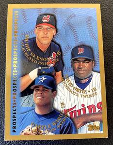 lot 121C image: David Ortiz RC 1997 Topps Prospects #257 Rookie Baseball Card