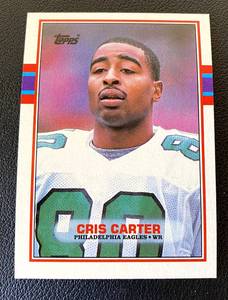 lot 124B image: Cris Carter RC 1989 Topps #121 Rookie Minnesota Vikings Football Card