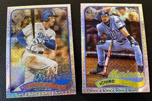 lot 126B image: 2 Card Mojo Lot - Freddie Freeman and Ichiro 2024 Topps Chrome #T89C-45 and 58 Baseball Cards