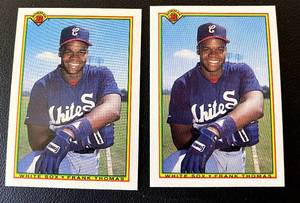 lot 129B image: Frank Thomas 2 RC Lot 1990 Bowman #320 Rookie Baseball Cards