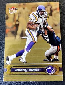 lot 130B image: Randy Moss Gold Medallion 2002 Fleer Ultra #79 Football Minnesota Vikings Card