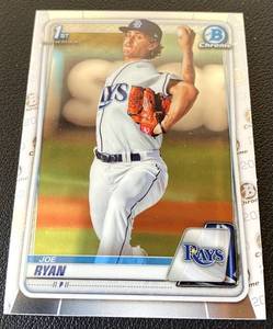 lot 134B image: Joe Ryan RC 2020 Bowman Chrome 1sr #BCP-117 Minnesota Twins Baseball Card