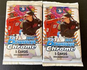 lot 135B image: 2023 Bowman Chrome Baseball - 2 Packs of Cards