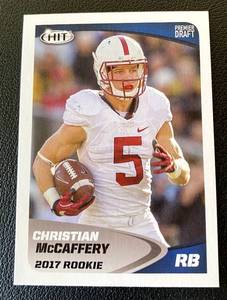 lot 139B image: Christian McCaffery RC 2017 SAGE Premier Draft #112 Rookie Football Card