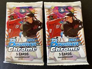 lot 140B image: 2023 Bowman Chrome Baseball - 2 Packs of Cards
