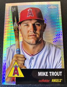 lot 178B image: Mike Trout Prism Refractor 2022 Topps Chrome #50 Baseball Card