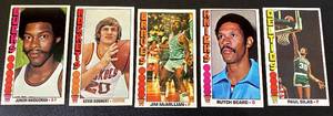 lot 142B image: 1976 Topps Basketball 4 Card Tallboy Vintage NBA Cards