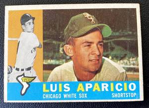 lot 182B image: Luis Aparicio 1960 Topps #240 Vintage Baseball Card