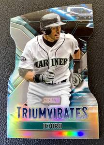 lot 184B image: Ichiro Suzuki Die Cut Refractor 2023 Topps Stadium Club Triumvirates #T-19 Baseball Card