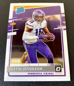 lot 188B image: Justin Jefferson RC 2020 Donruss Optic Rated Rookie #163 Minnesota Vikings Football Card