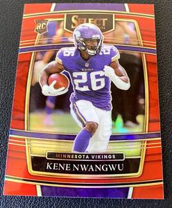 lot 189B image: Kene Nwangwu 99 2021 RC Select Prizm #74, numbered 2299, Rookie Minnesota Vikings Football Card
