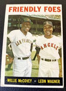 lot 197B image: 1964 Topps #41 Willie McCovey and Leon Wagner Friendly Foes Vintage Baseball Card