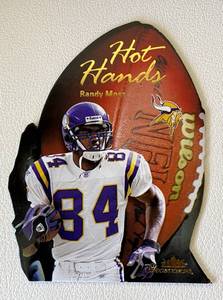 lot 201B image: Randy Moss Die Cut Insert 2003 Fleer Showcase Hot Hands #HH2 Minnesota Vikings Football Card
