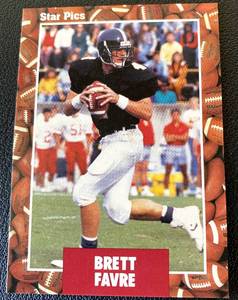 lot 207B image: Brett Favre RC 1991 Star Pics #65 Rookie Football Card