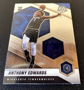 lot 208B image: Anthony Edwards RC 2020-21 Mosaic #210 Minnesota Timberwolves Rookie Basketball Card