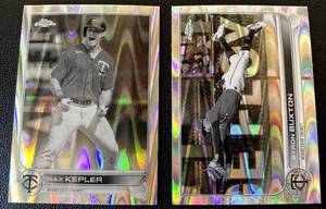 lot 210B image: Byron Buxton and Max Kepler Lava Refractors 2022 Topps Chrome #58 and #174 Minnesota Twins Baseball Cards