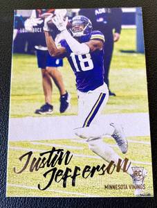 lot 211B image: Justin Jefferson RC 2020 Chronicles Luminance #217 Rookie Minnesota Vikings Football Card