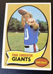 lot 212B image: Fran Tarkenton 1970 Topps #80 Vintage Minnesota Vikings Football Card