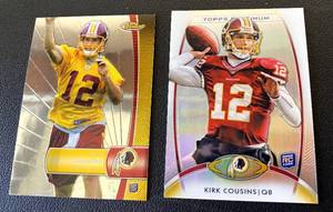 lot 213B image: Kirk Cousins 2 RC Lot - 2012 Topps Fines and Platinum #104 Rookie Minnesota Vikings Football Cards